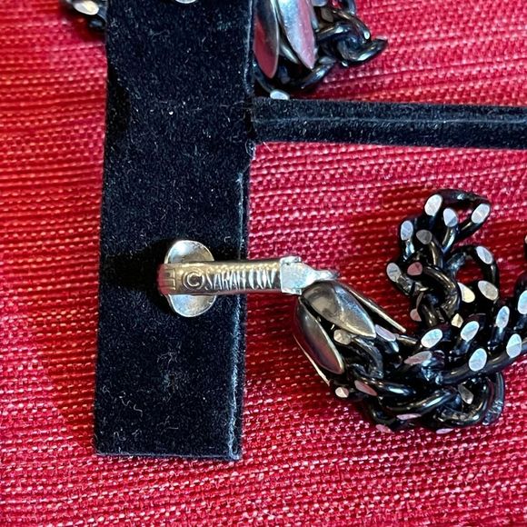 Vintage Sarah Coventry Art Deco Style Chain Tassel Clip On Earrings Silver Tone - Picture 8 of 8